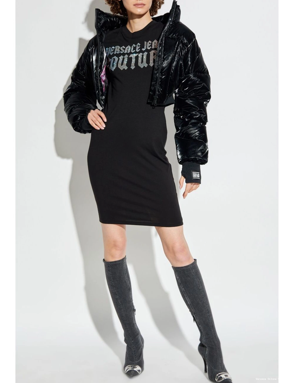 Cheap mini Jeans Women logo-embellished dress Couture Versace 0818